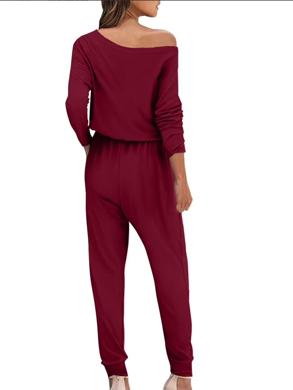 Coeur De Vague Red Jogger Casual Drawstring Pockets Jumpsuit Size Small